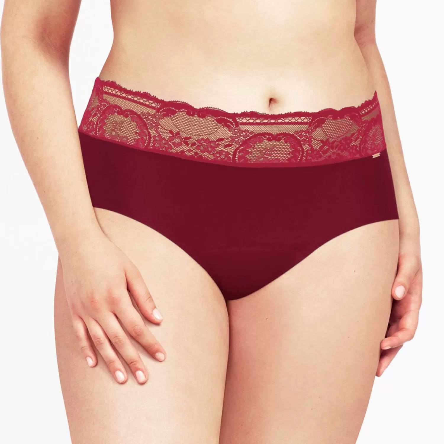 Femme Chantelle Culotte Haute-Culotte Haute Menstruelle Dentelle