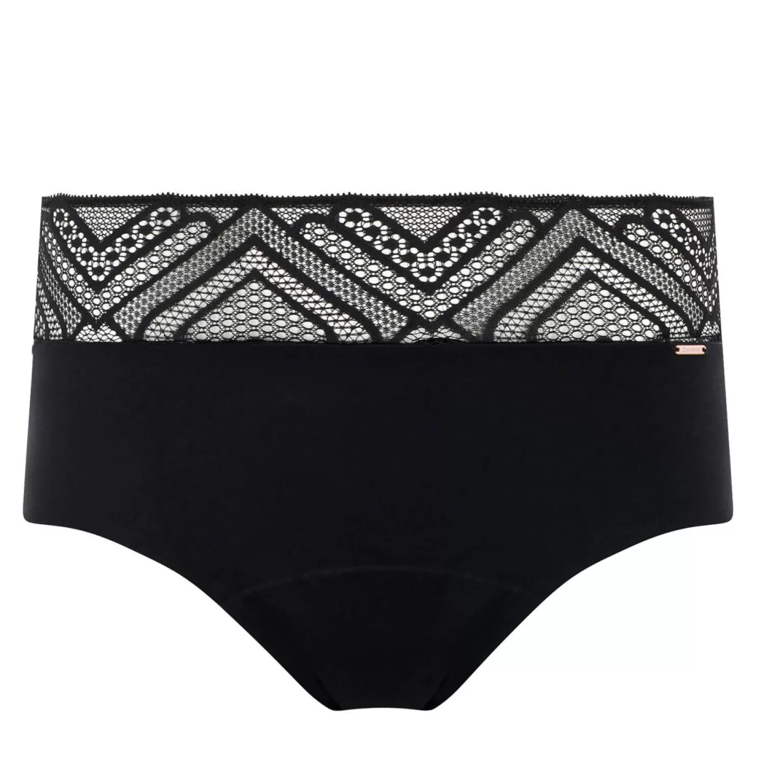 Femme Chantelle Culotte Haute-Culotte Haute Menstruelle Dentelle Zigzag