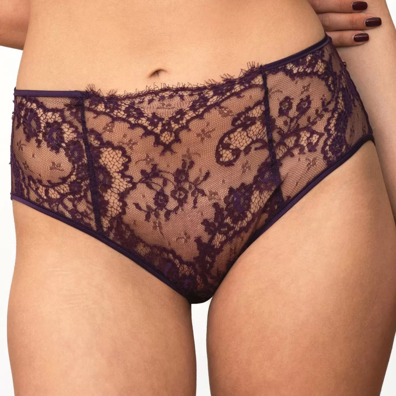 Femme Coco de Mer Culotte Haute-Culotte Haute Ouverte En Dentelle